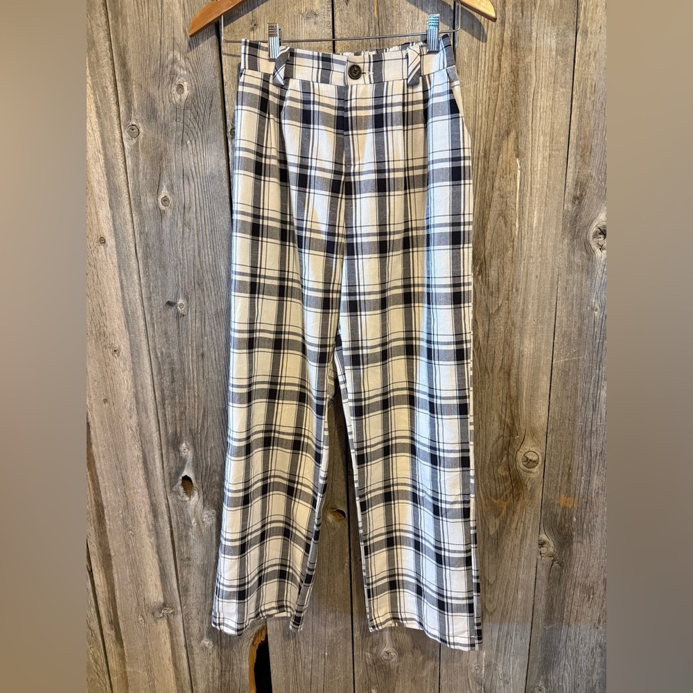 Plaid High-Waisted Square Pants size S